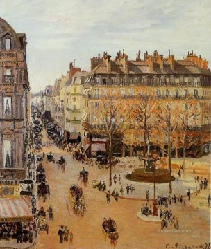 Rue Saint Honore tarde efecto sol 1898 Camille Pissarro Pinturas al óleo